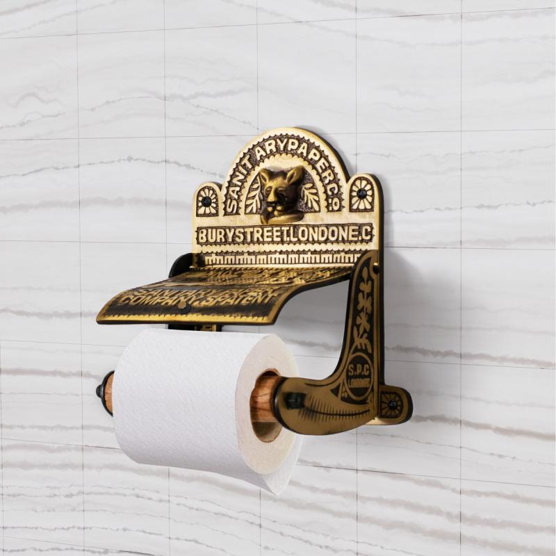 Toilet Paper Holders |  Antique Brass Toilet Paper Holder ‘Sanitary Paper Co.’ Toilet Paper Holders Toilet Paper Holders